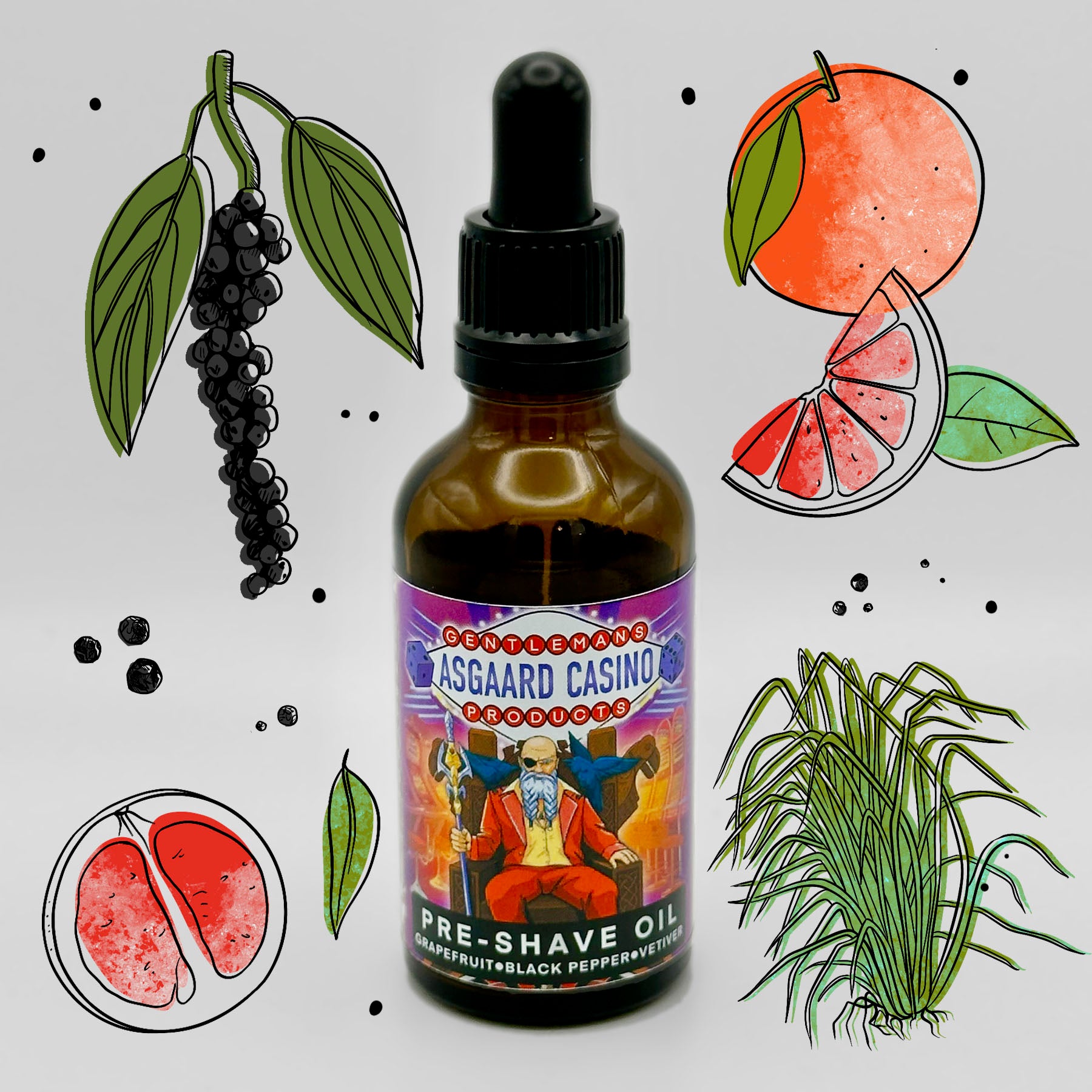 “Odin” (ASGAARD CASINO) artisan premium pre-shave oil (50 ml)