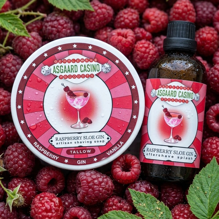 "Raspberry Sloe Gin" (Asgaard Casino) Shaving Soap and Aftershave Splash