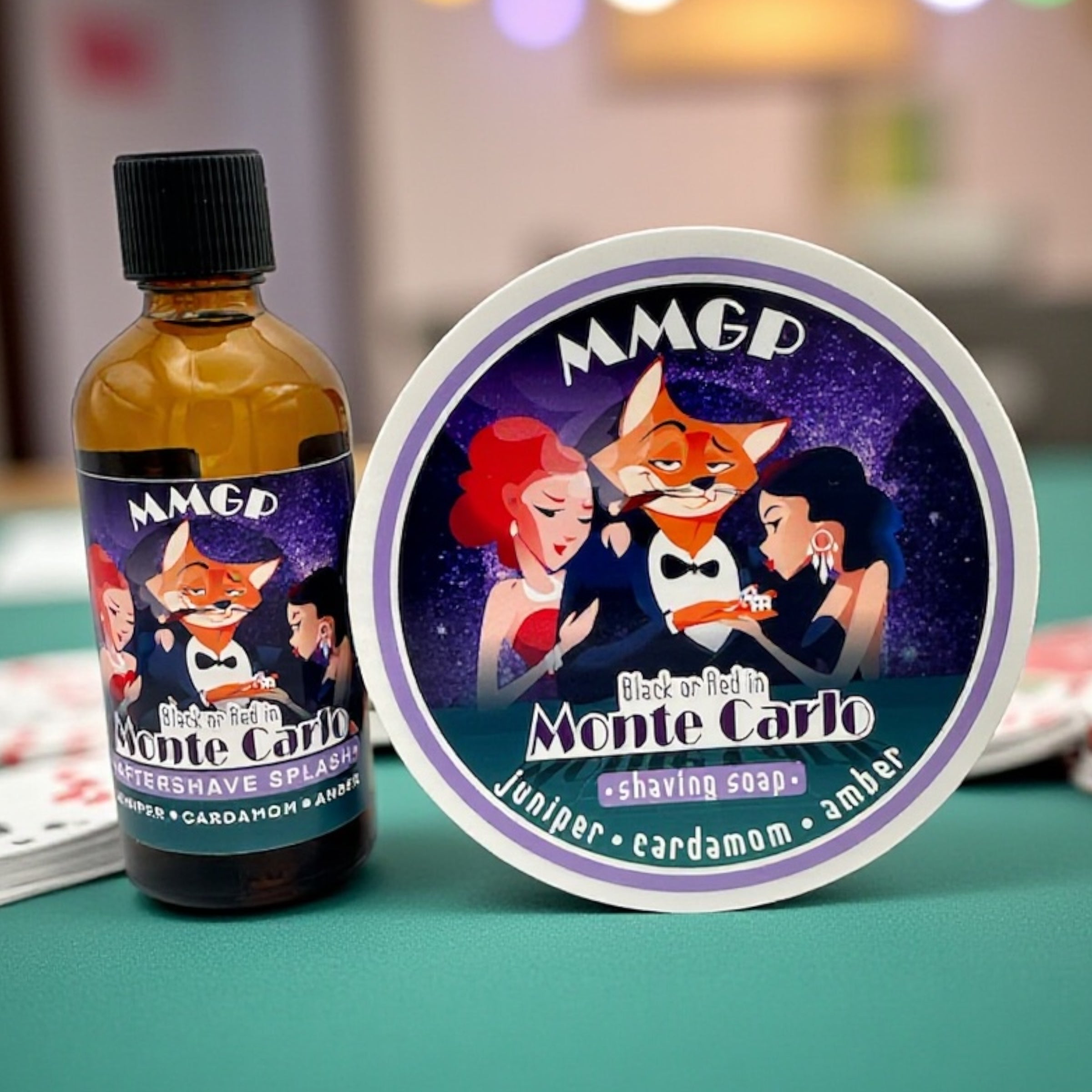 "Red or Black in Monte Carlo" (MMGP) Shaving soap and Aftershave splash