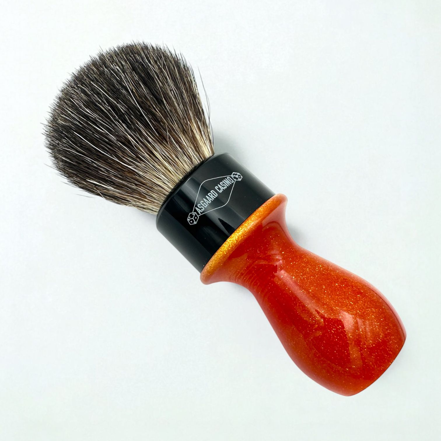 Asgaard Casino 24mm mixed badger and synthetic "Orange Explosion" experimental shaving brush