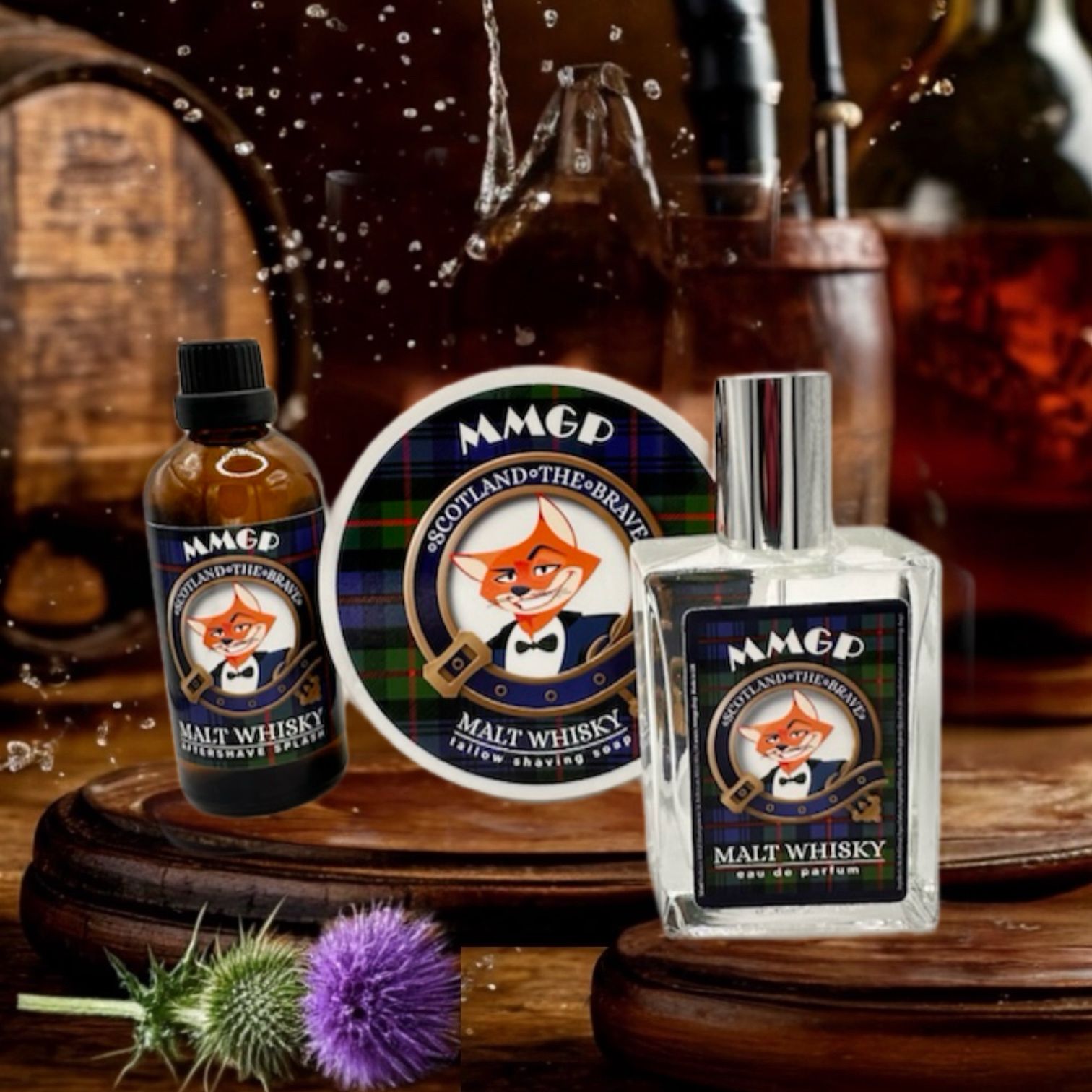 "Scotland the Brave" (MMGP) Shaving soap, Aftershave splash & EdP