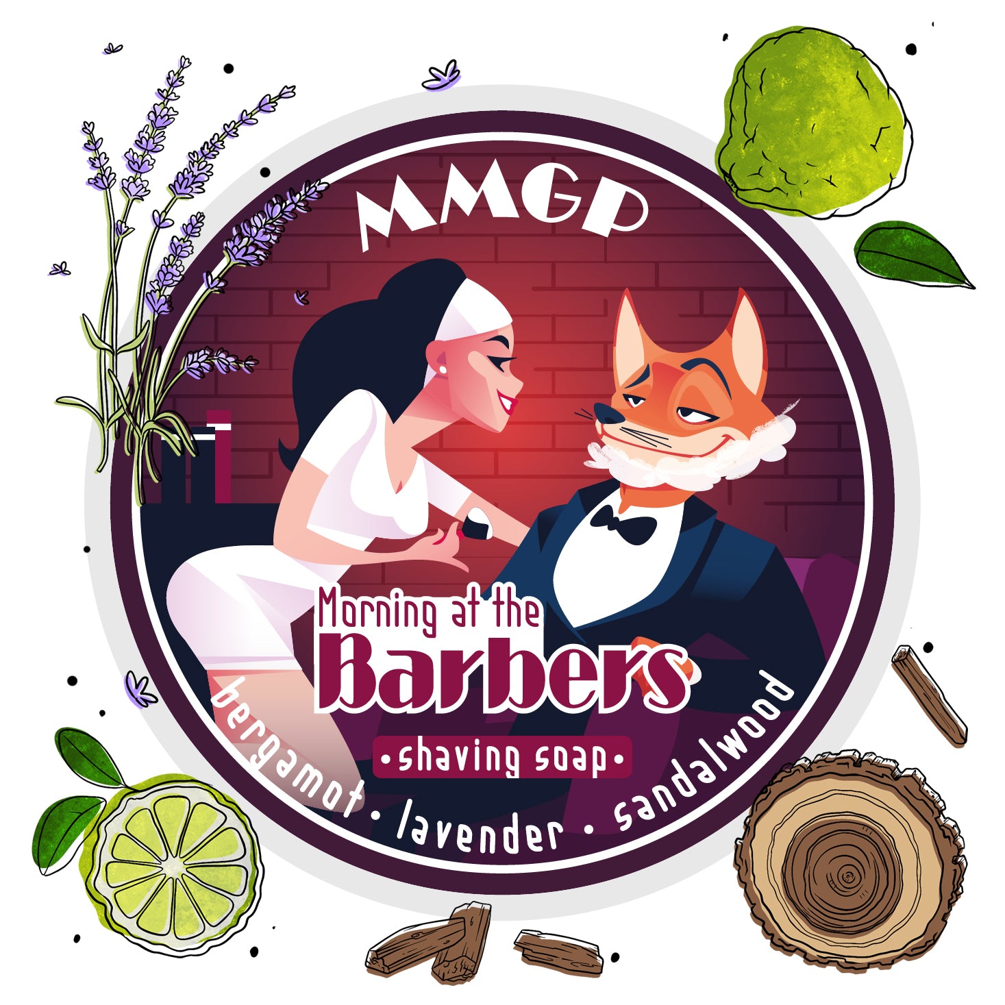 “Morning at the Barbers” (MMGP) 7 butters premium artisan shaving soap (114g or 4 ounces)