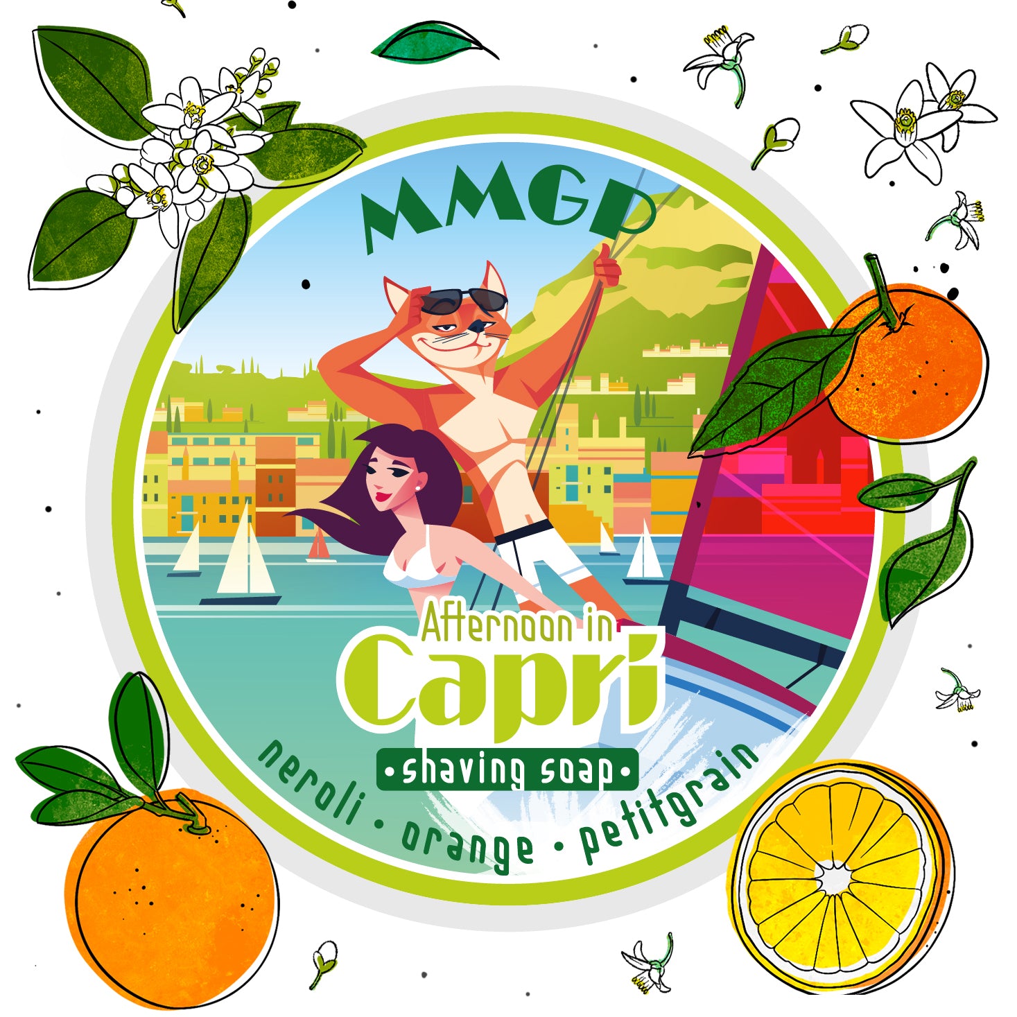 “Afternoon in Capri” (MMGP) 7 butters premium artisan shaving soap (114g or 4 ounces)