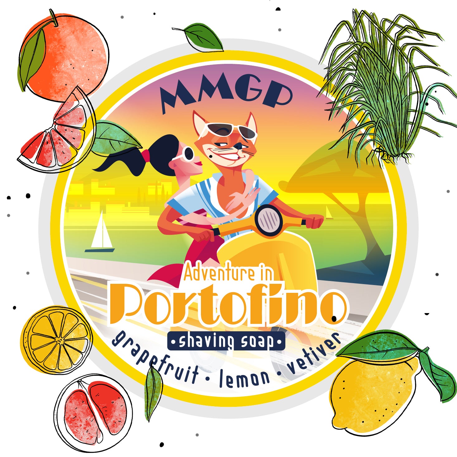 “Adventure in Portofino” (MMGP) artisan shaving soap (114g or 4 ounces).
