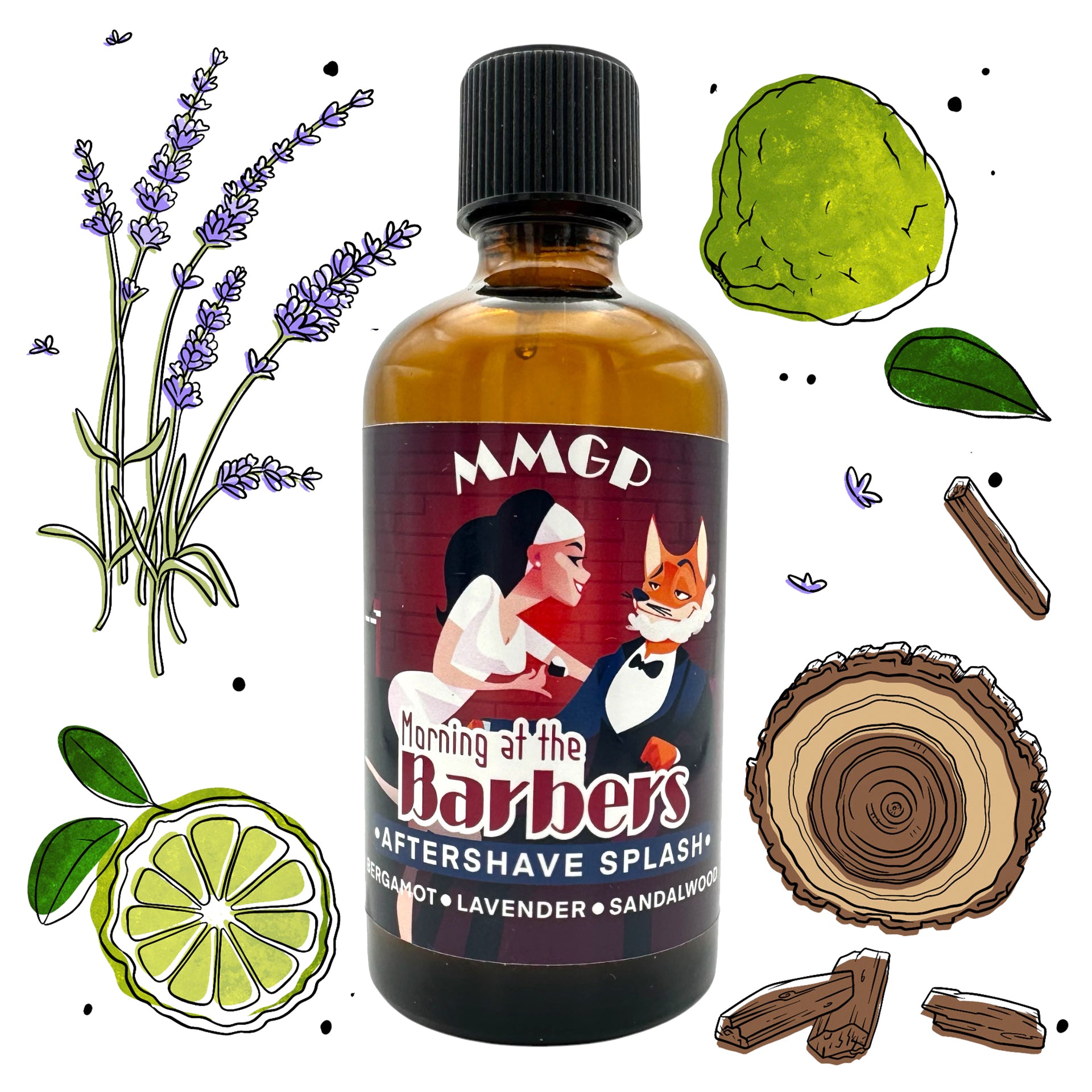 “Morning at the Barbers” (MMGP) aftershave splash (100ml)