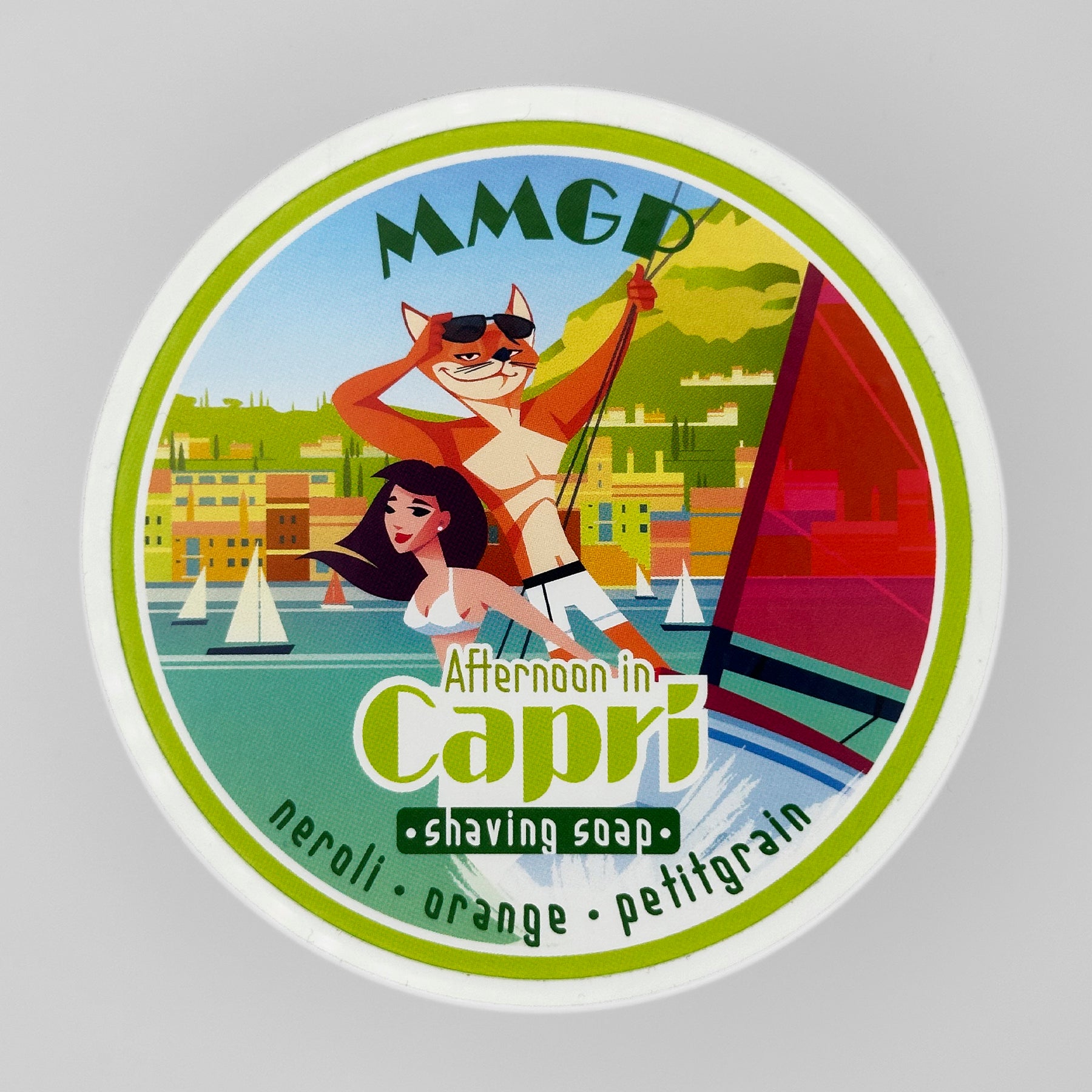 “Afternoon in Capri” (MMGP) 7 butters premium artisan shaving soap (114g or 4 ounces)