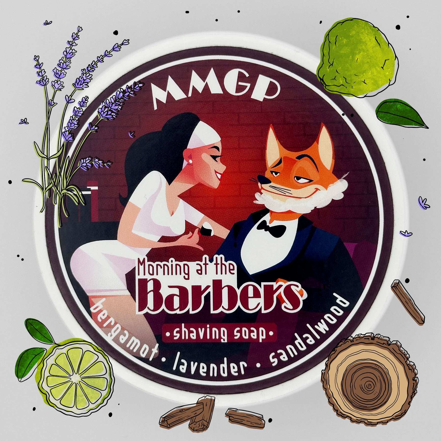 “Morning at the Barbers” (MMGP) 7 butters premium artisan shaving soap (114g or 4 ounces)