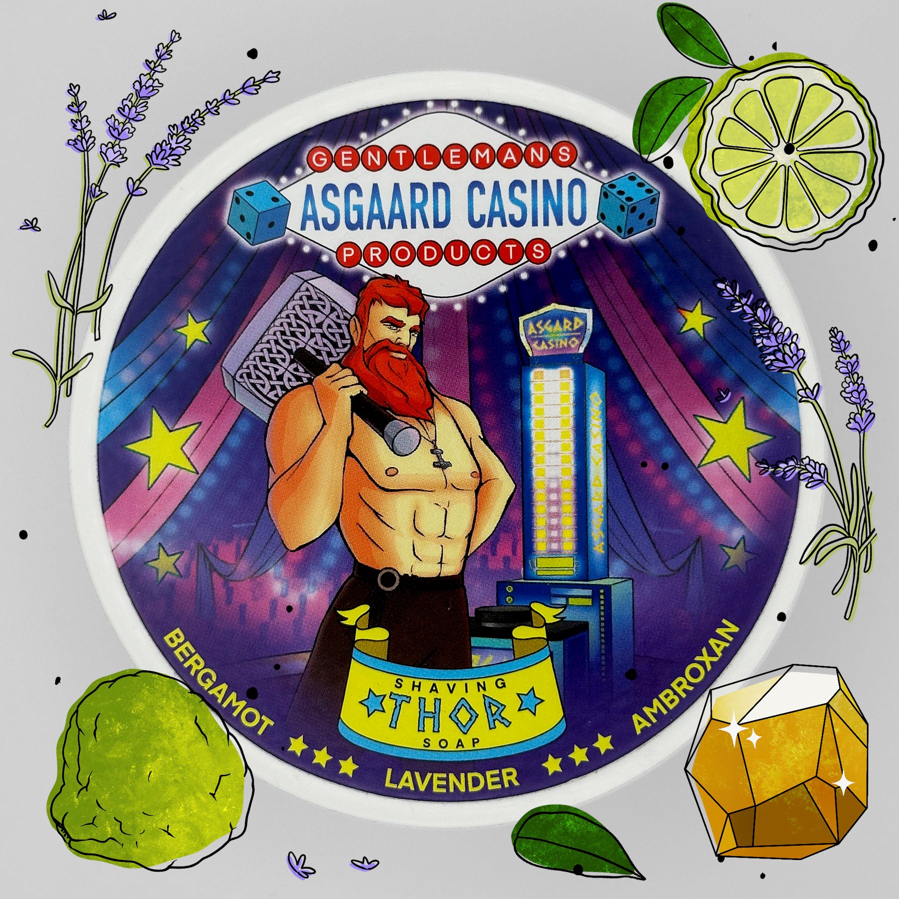 “Thor” (ASGAARD CASINO) 7 butters premium artisan shaving soap (114g or 4 ounces)