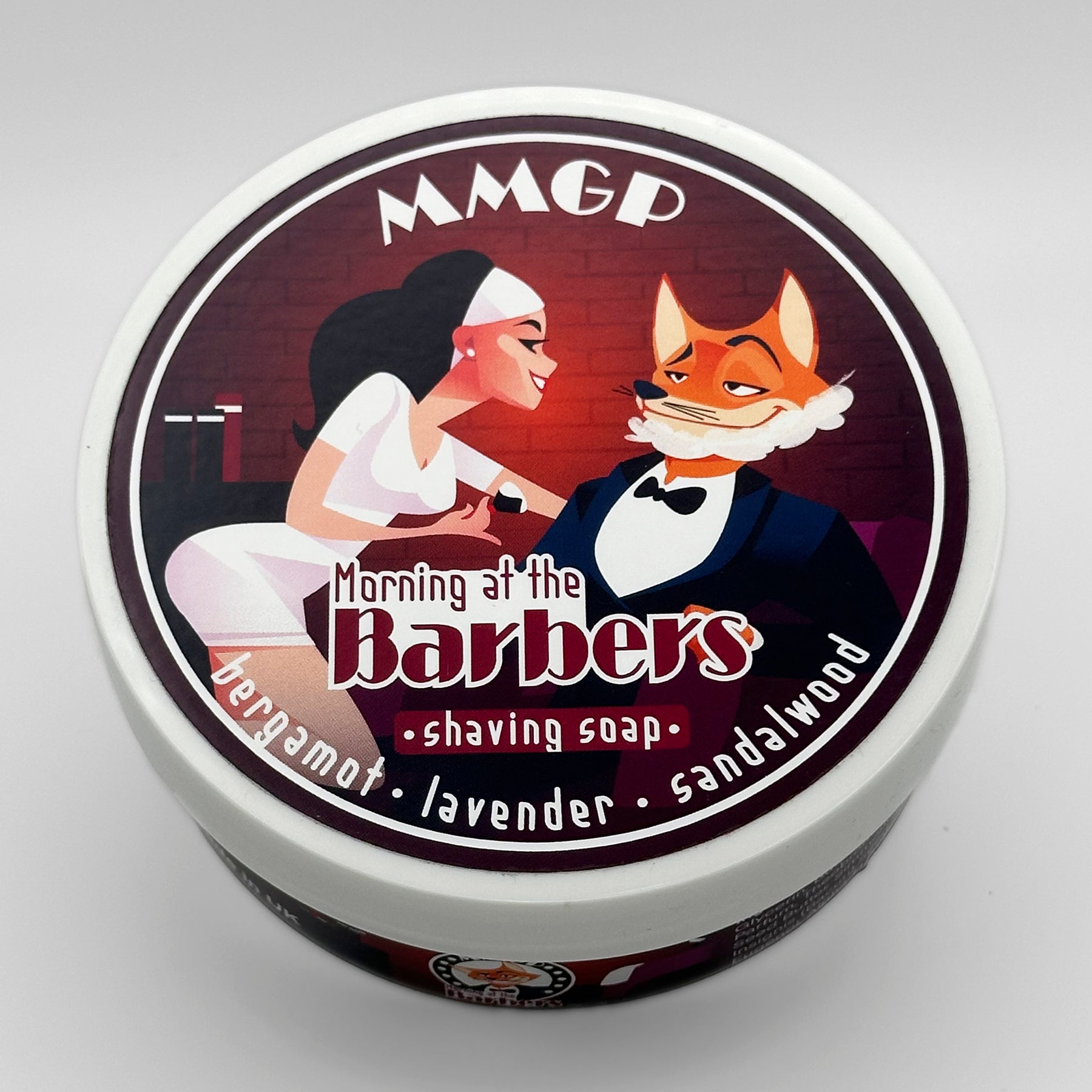 “Morning at the Barbers” (MMGP) 7 butters premium artisan shaving soap (114g or 4 ounces)