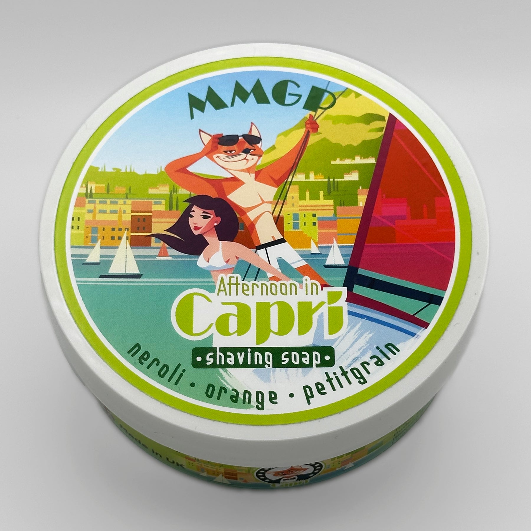 “Afternoon in Capri” (MMGP) 7 butters premium artisan shaving soap (114g or 4 ounces)