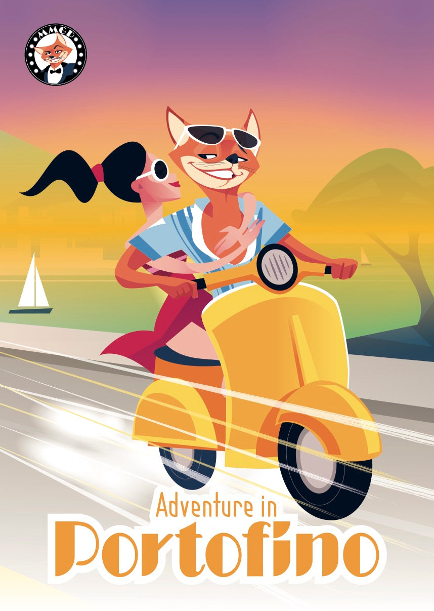 "Adventure in Portofino" (MMGP) poster A3 (42 cm x 30 cm)