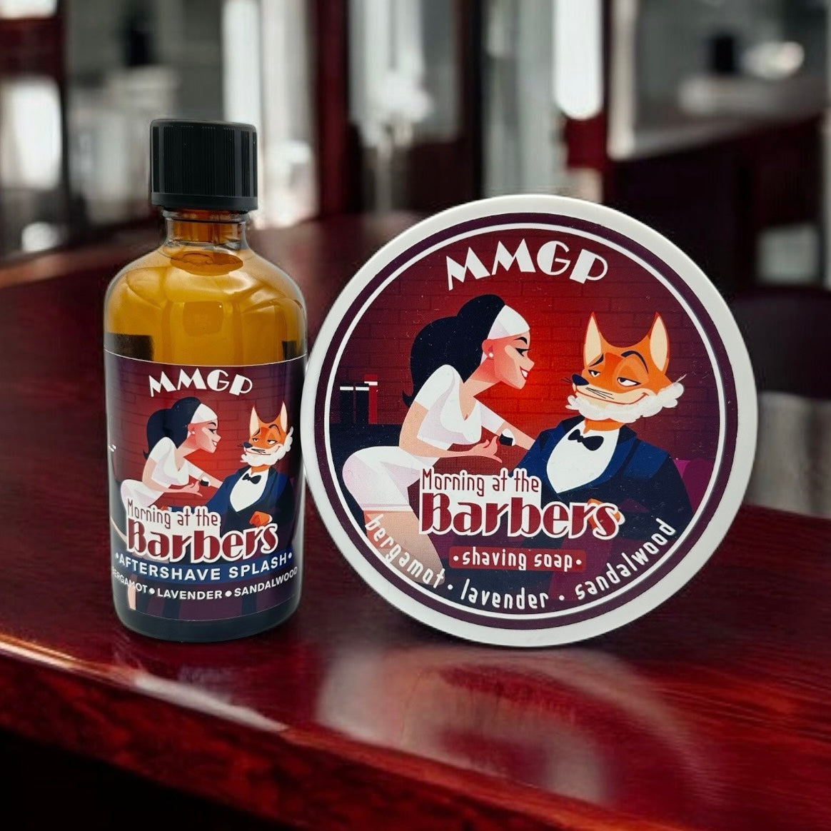 "Morning at the Barbers" (MMGP) Aftershave Splash and Shaving Soap