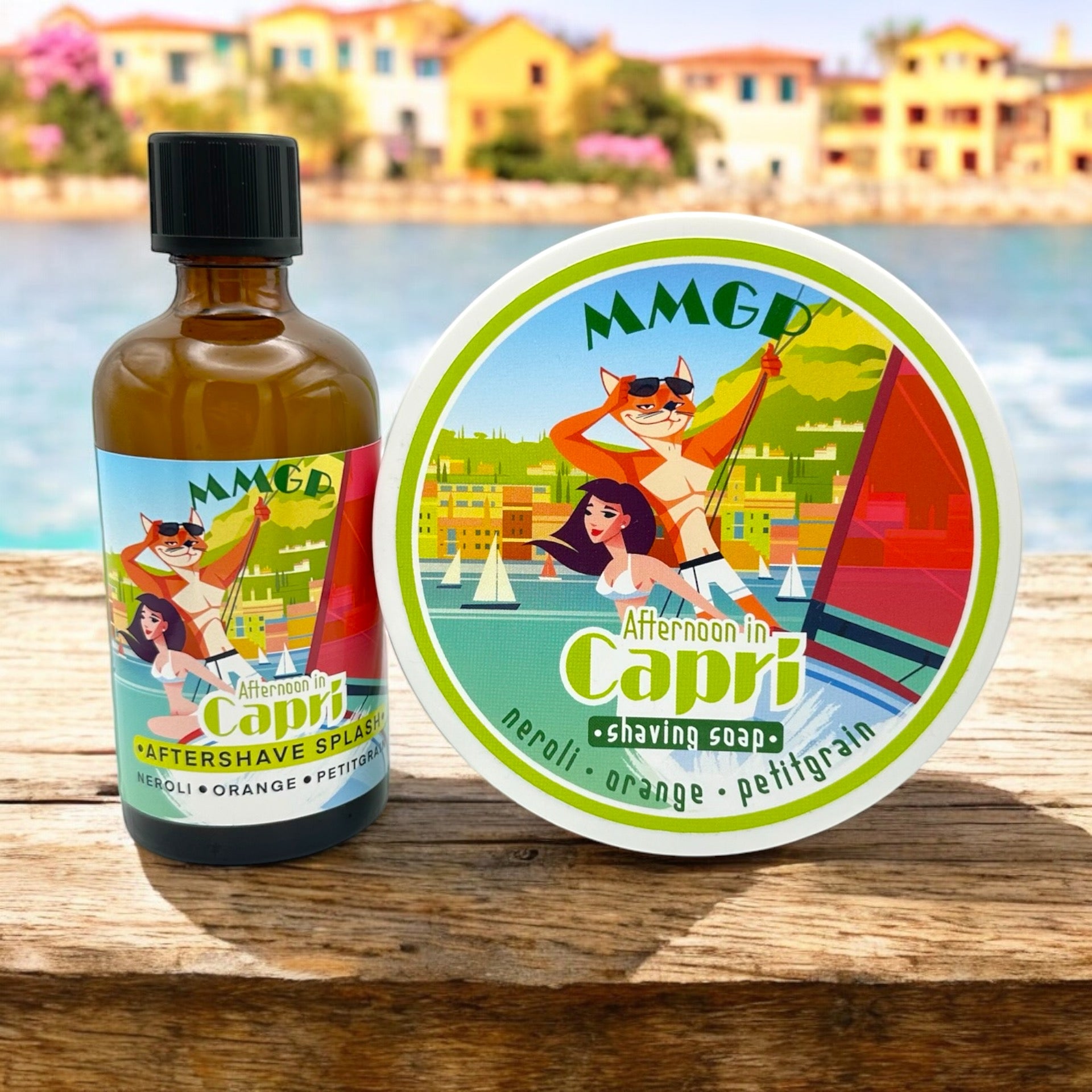 "Afternoon in Capri" (MMGP) Aftershave Splash and Shaving Soap