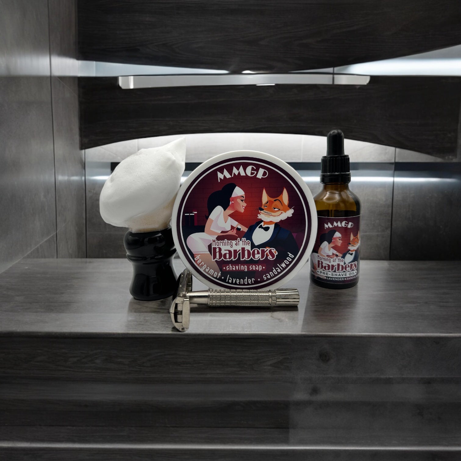 “Morning at the Barbers” (MMGP) 7 butters premium artisan shaving soap (114g or 4 ounces)