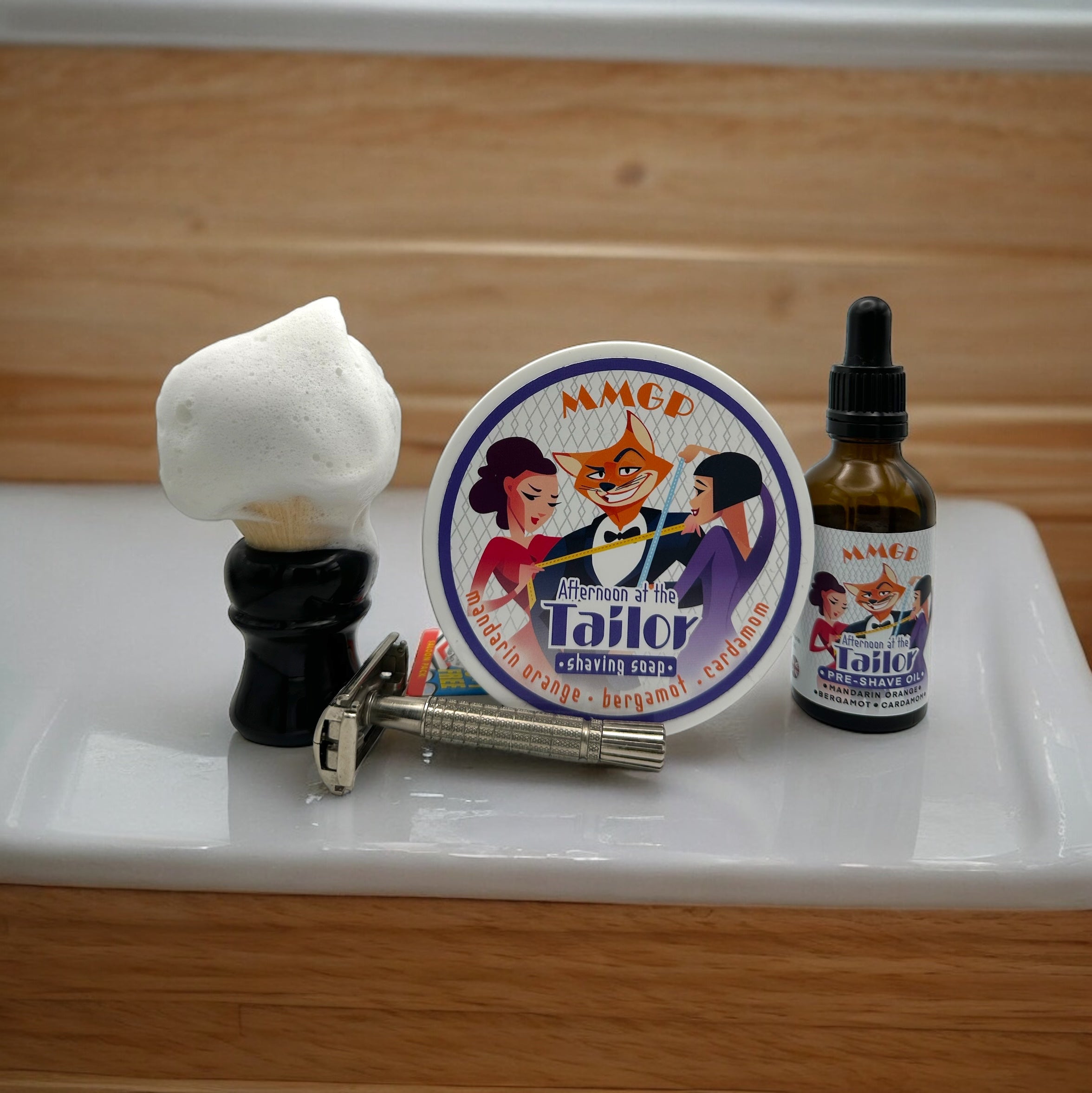 “Afternoon at the Tailors” (MMGP) 7 butters premium artisan shaving soap (114g or 4 ounces)