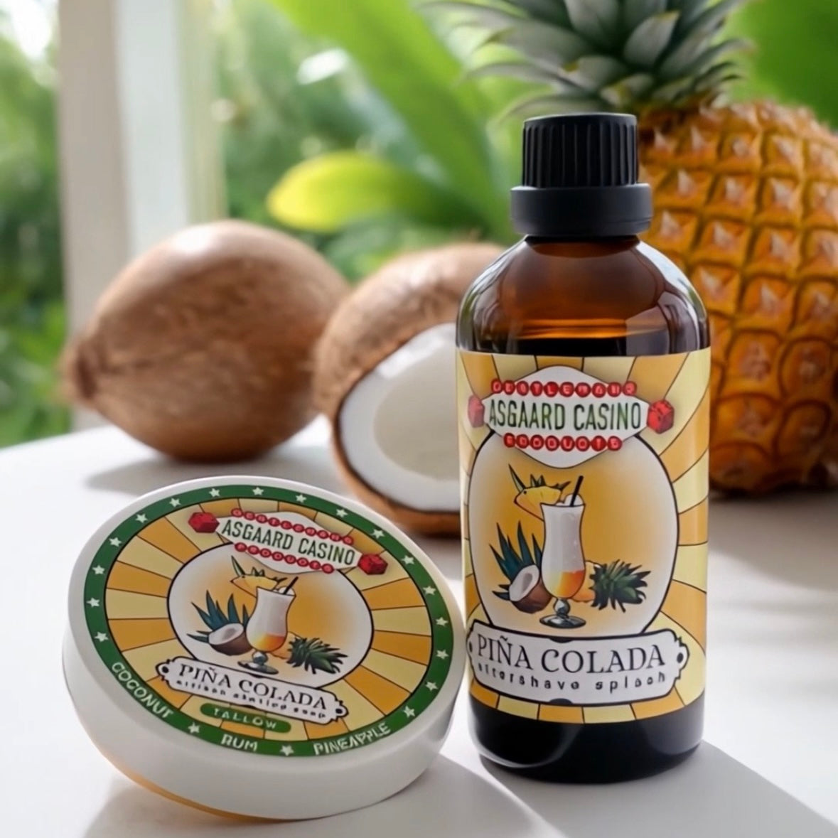 “Piña Colada” (ASGAARD CASINO) Shaving Soap and Aftershave