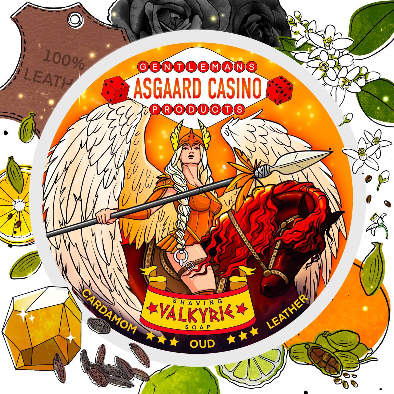 "Valkyrie” (ASGAARD CASINO) 7 butters premium artisan shaving soap (114g or 4 ounces)