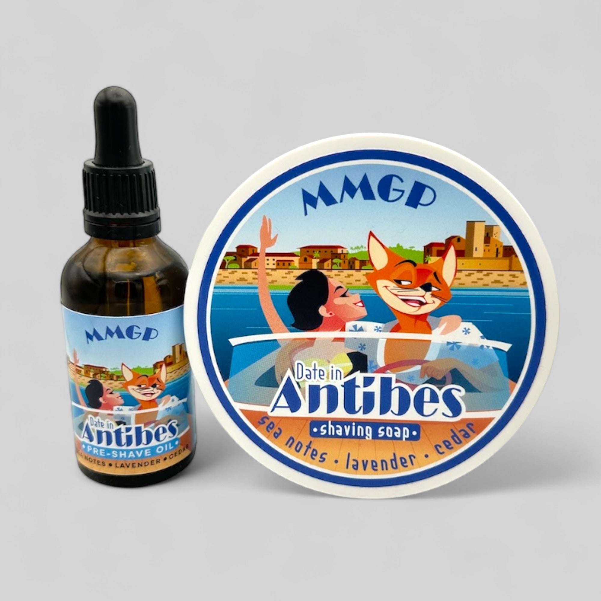 "Date in Antibes" (MMGP) Preshave Oil and Shaving Soap