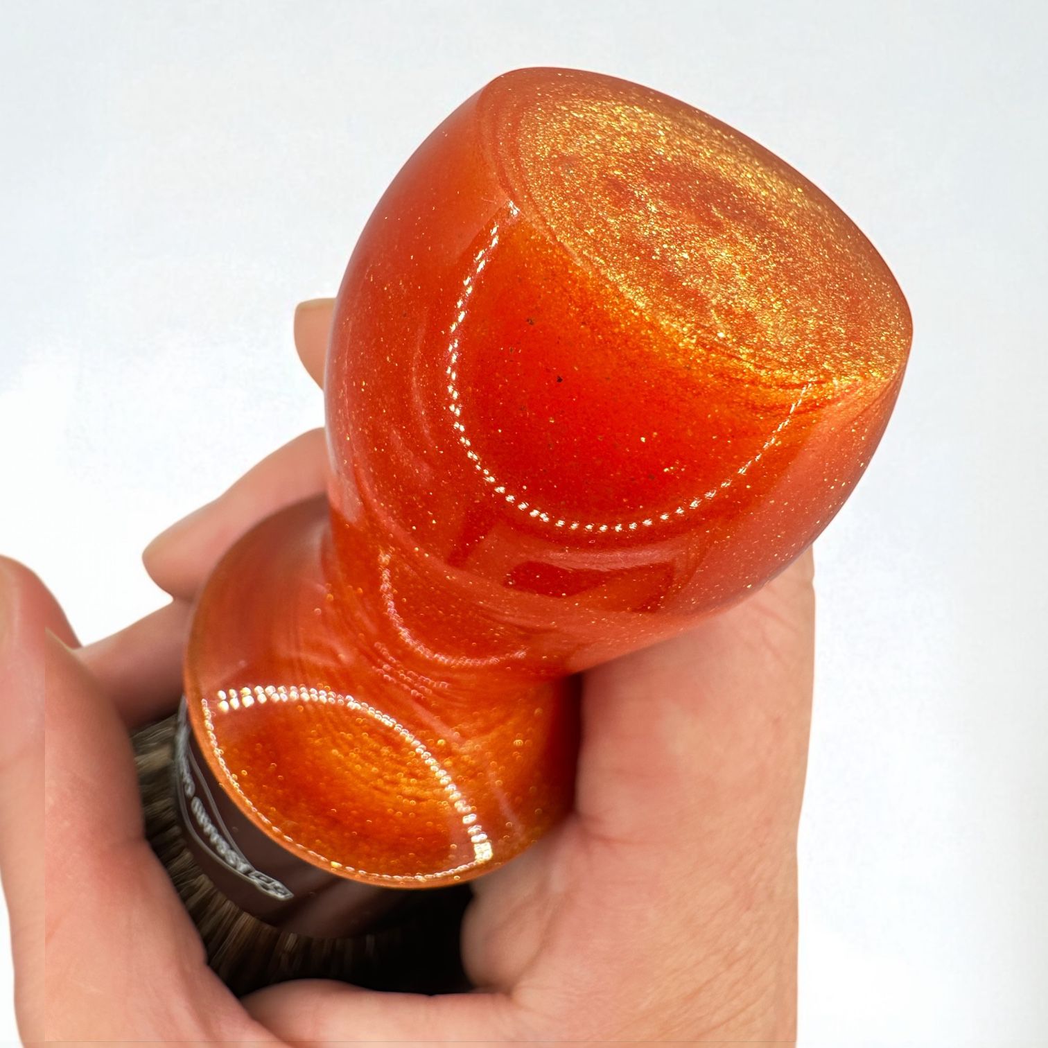 Asgaard Casino 24mm mixed badger and synthetic "Orange Explosion"  experimental shaving brush