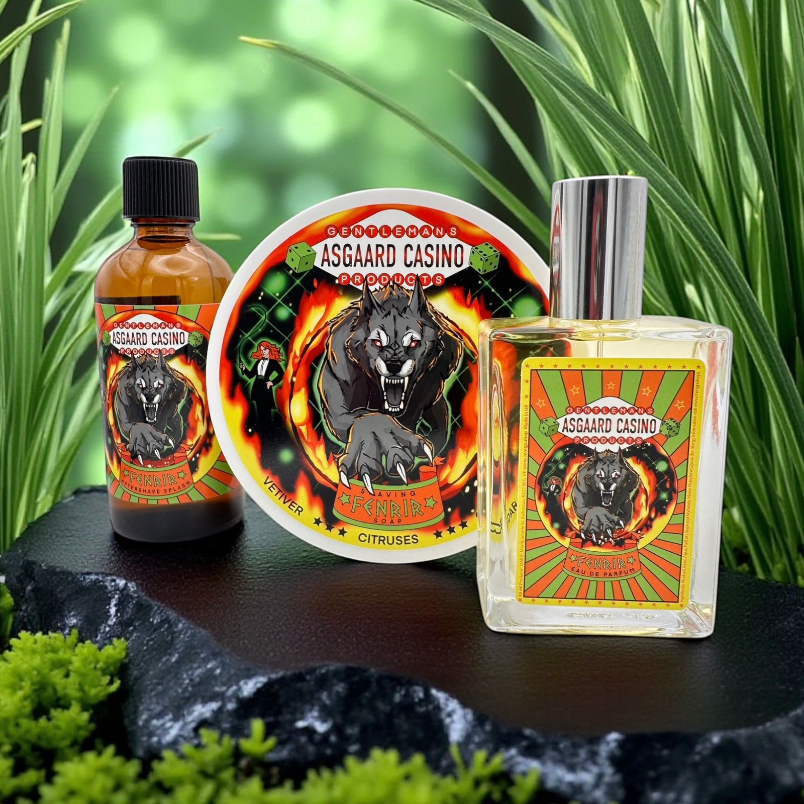 "Fenrir" (Asgaard Casino) Shaving soap, Aftershave splash and Eau de Parfum