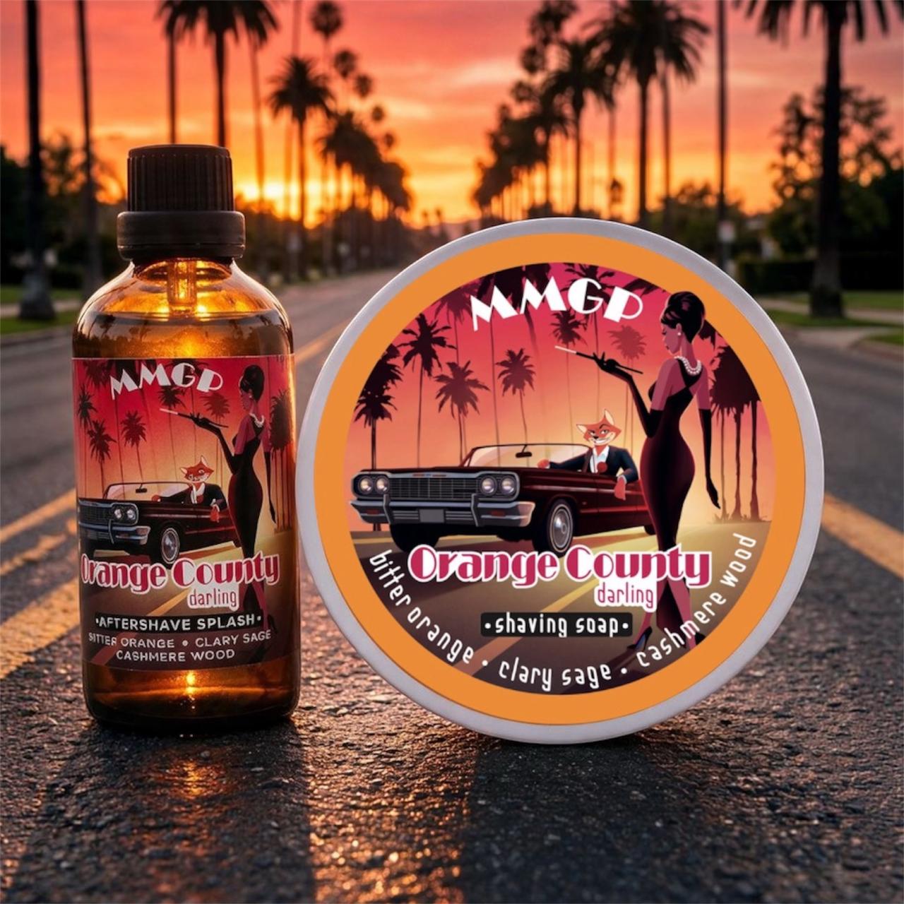 "Orange County Darling" (MMGP) Aftershave and Shaving soap bundle