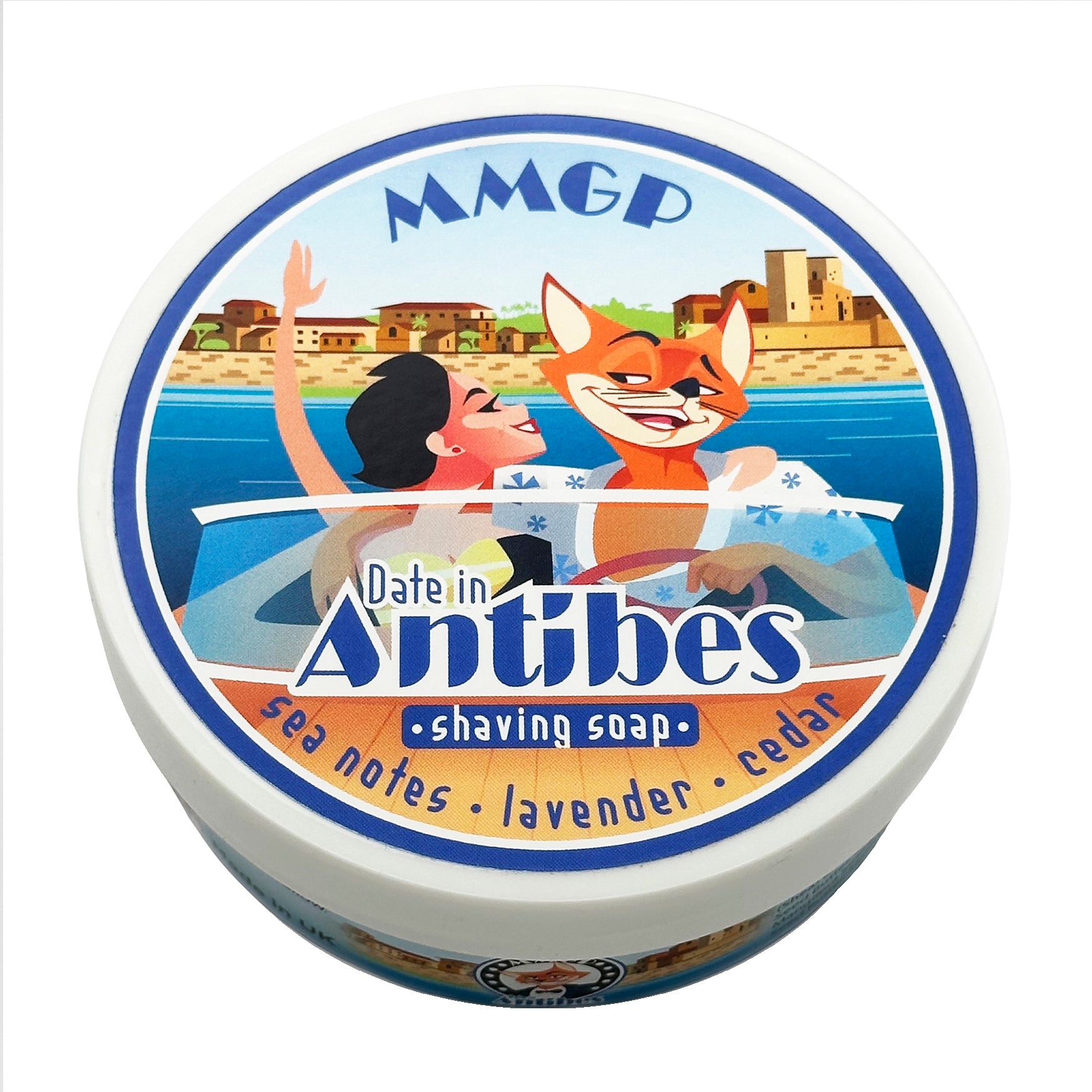 „Date in Antibes“ (MMGP) 7 Butter Premium-Rasierseife aus handwerklicher Herstellung (114 g oder 4 Unzen)