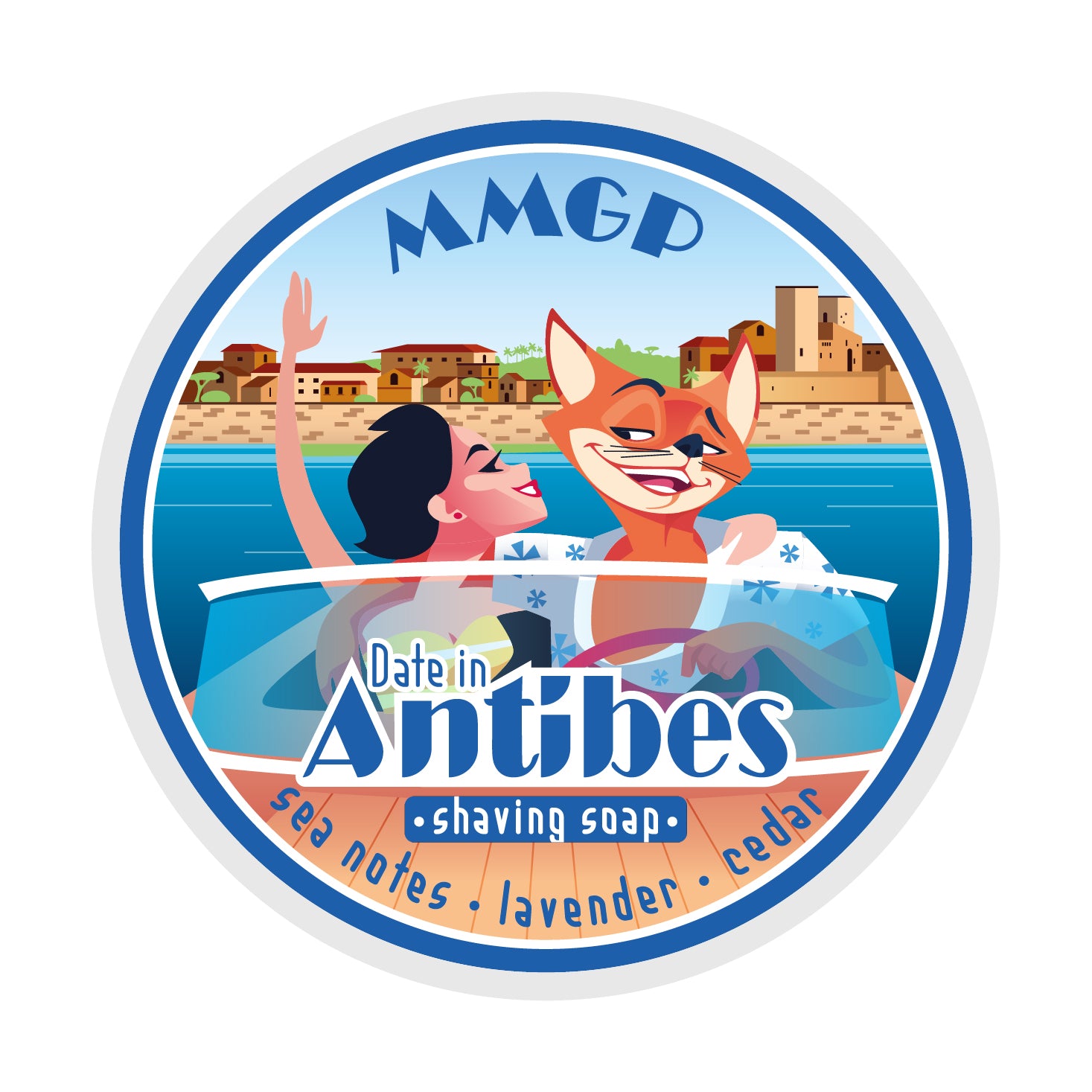 “Date in Antibes” (MMGP) 7 butters premium artisan shaving soap (114g or 4 ounces)