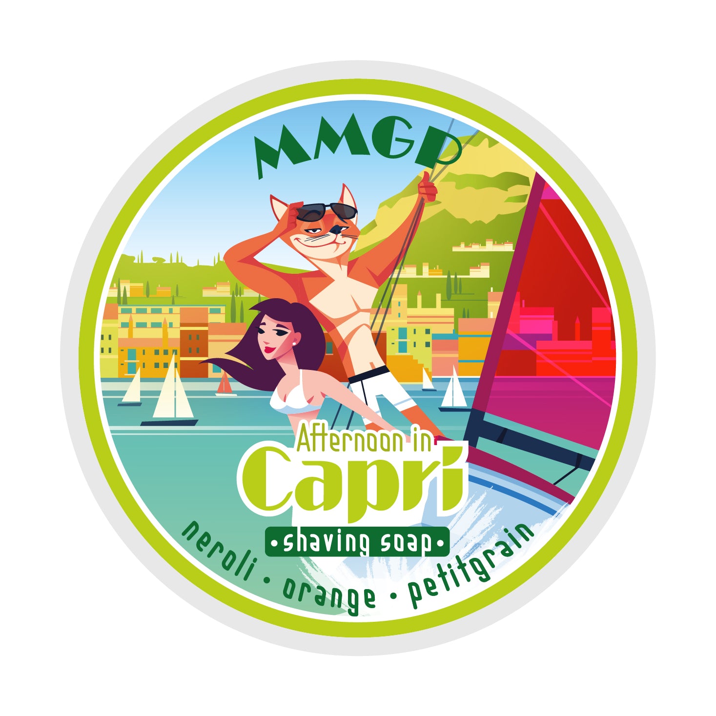 “Afternoon in Capri” (MMGP) 7 butters premium artisan shaving soap (114g or 4 ounces)
