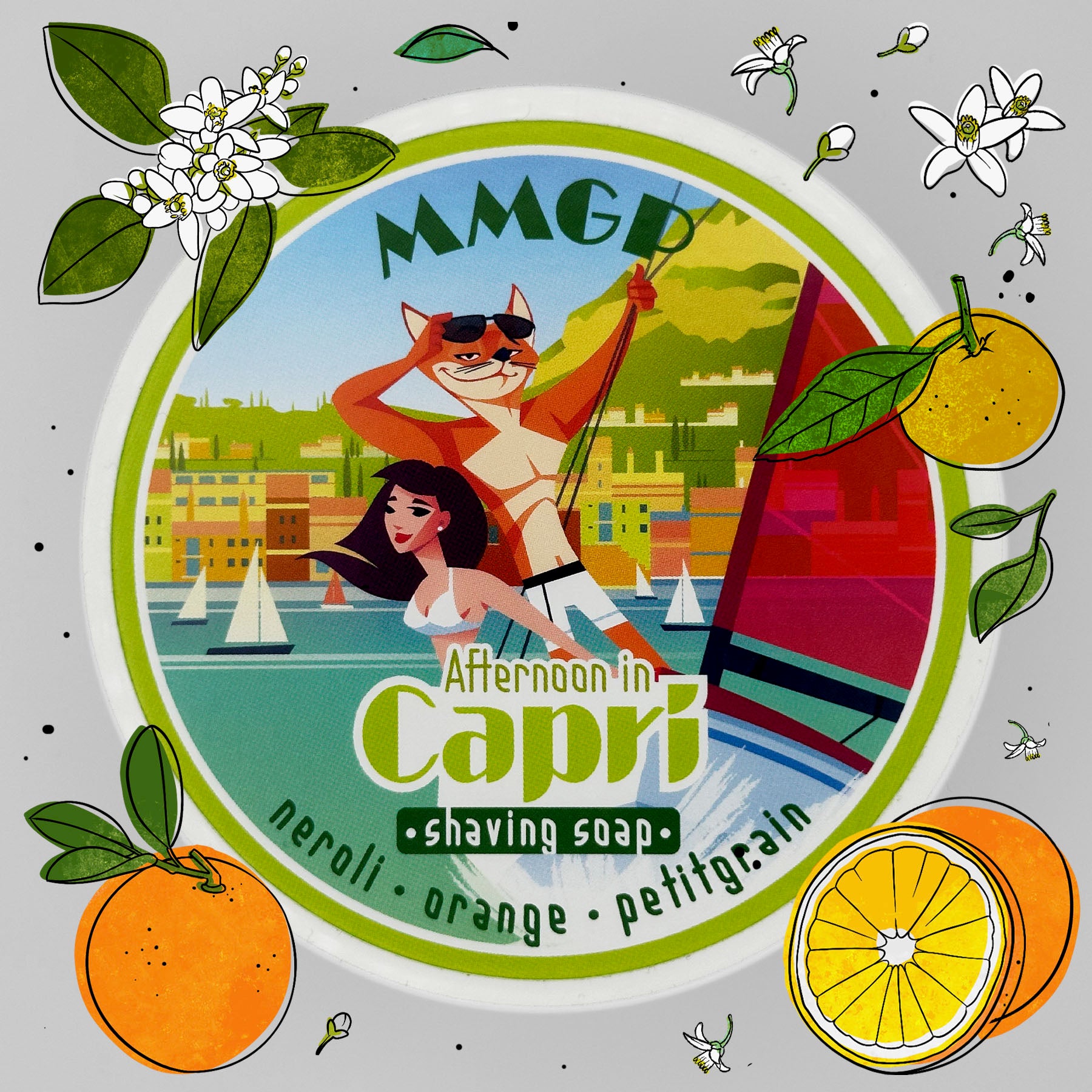 “Afternoon in Capri” (MMGP) 7 butters premium artisan shaving soap (114g or 4 ounces)