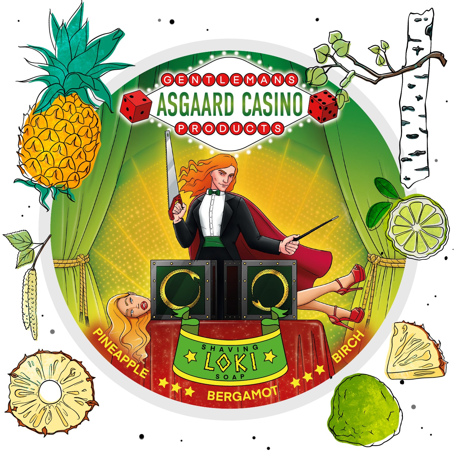 “Loki” (ASGAARD CASINO) 7 butters premium artisan shaving soap (114g or 4 ounces)
