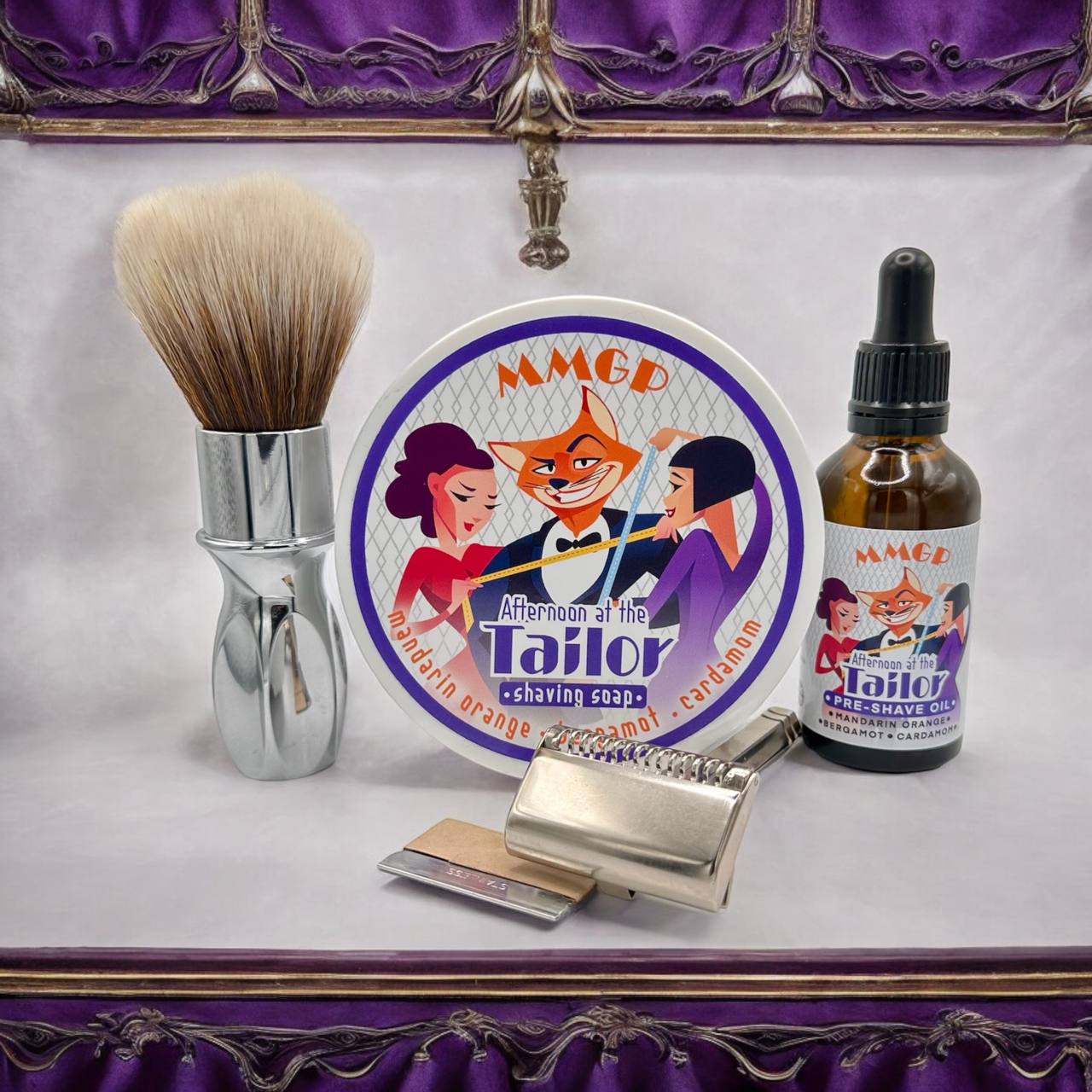 “Afternoon at the Tailors” (MMGP) 7 butters premium artisan shaving soap (114g or 4 ounces)